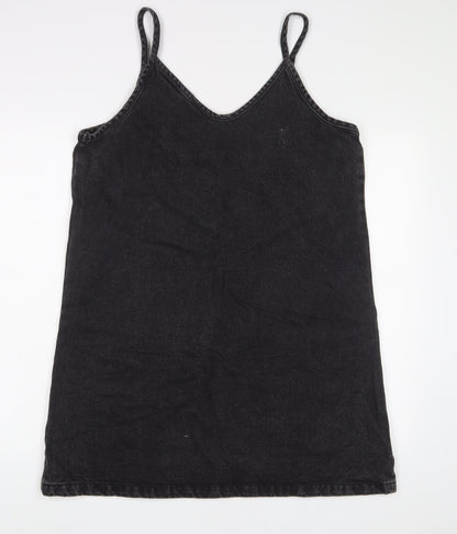 Noisy may Womens Black Cotton A-Line Size L Scoop Neck Pullover