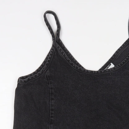 Noisy may Womens Black Cotton A-Line Size L Scoop Neck Pullover