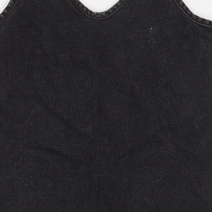 Noisy may Womens Black Cotton A-Line Size L Scoop Neck Pullover