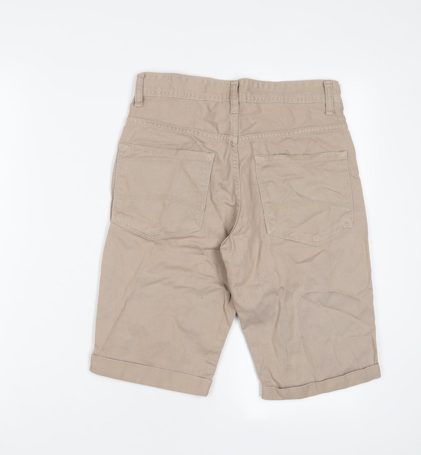 Denim & Co. Mens Beige Cotton Bermuda Shorts Size 28 in L11 in Regular Zip