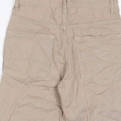 Denim & Co. Mens Beige Cotton Bermuda Shorts Size 28 in L11 in Regular Zip