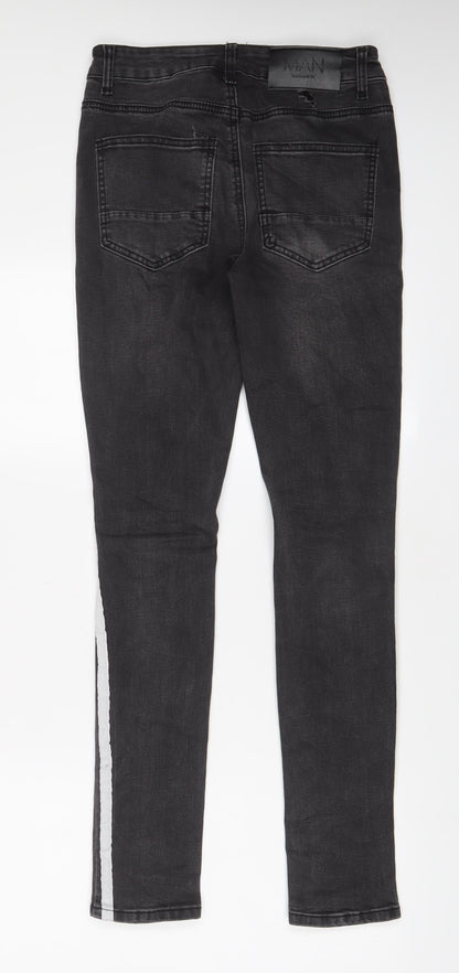 Mens UK Size 28 in Boohoo Regular Fit Skinny Grey Jeans