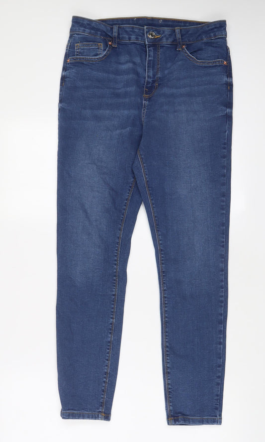 Denim & Co. Womens Blue Cotton Skinny Jeans Size 30 in L28 in Regular Zip