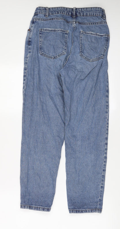 Denim & Co. Womens Blue Cotton Straight Jeans Size 8 L26 in Regular Zip