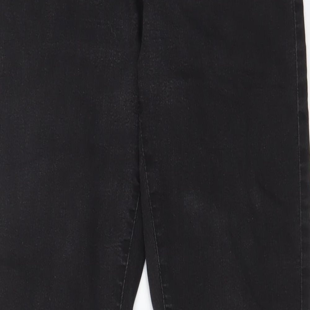 Dorothy Perkins Womens Grey Cotton Straight Jeans Size 10 L28 in Regular Zip