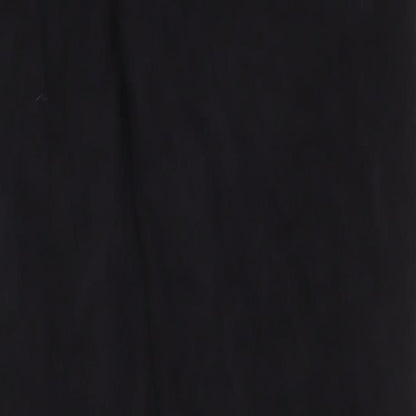 PRETTYLITTLETHING Womens Black Cotton Wide-Leg Jeans Size 12 L30 in Regular Zip