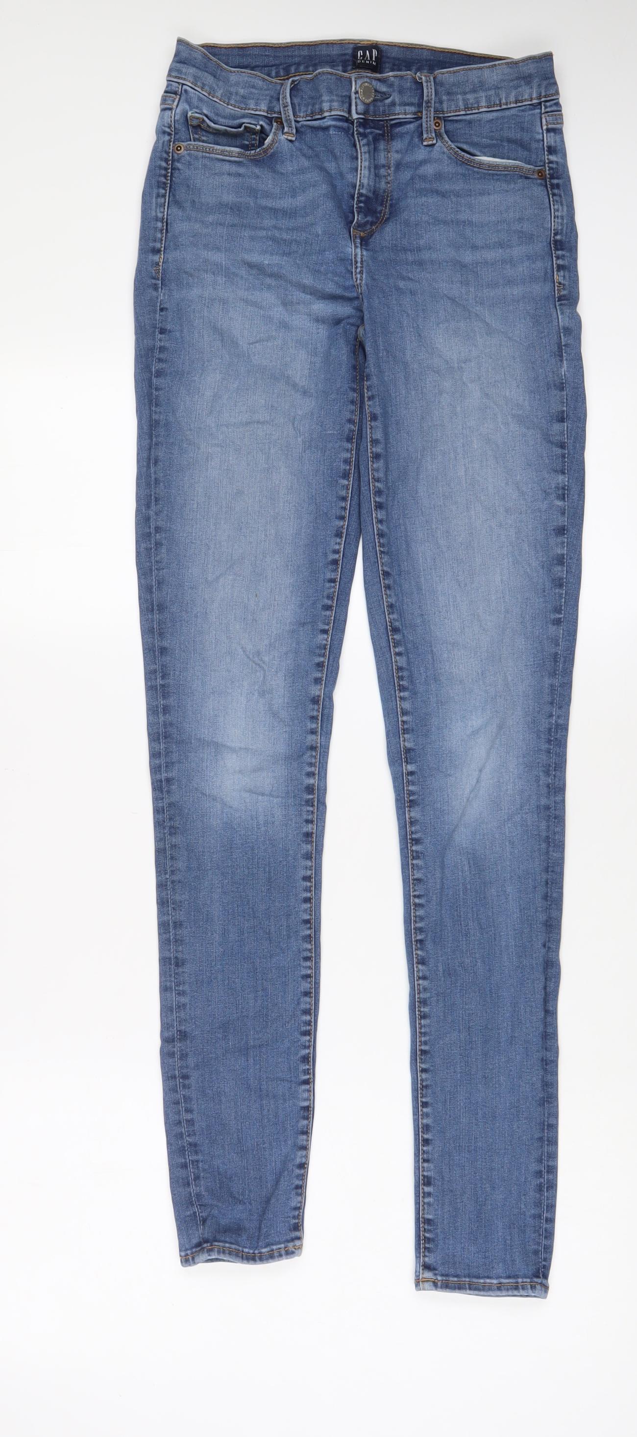 Gap Womens Blue Cotton Skinny Jeans Size 26 in L32 in Regular Zip