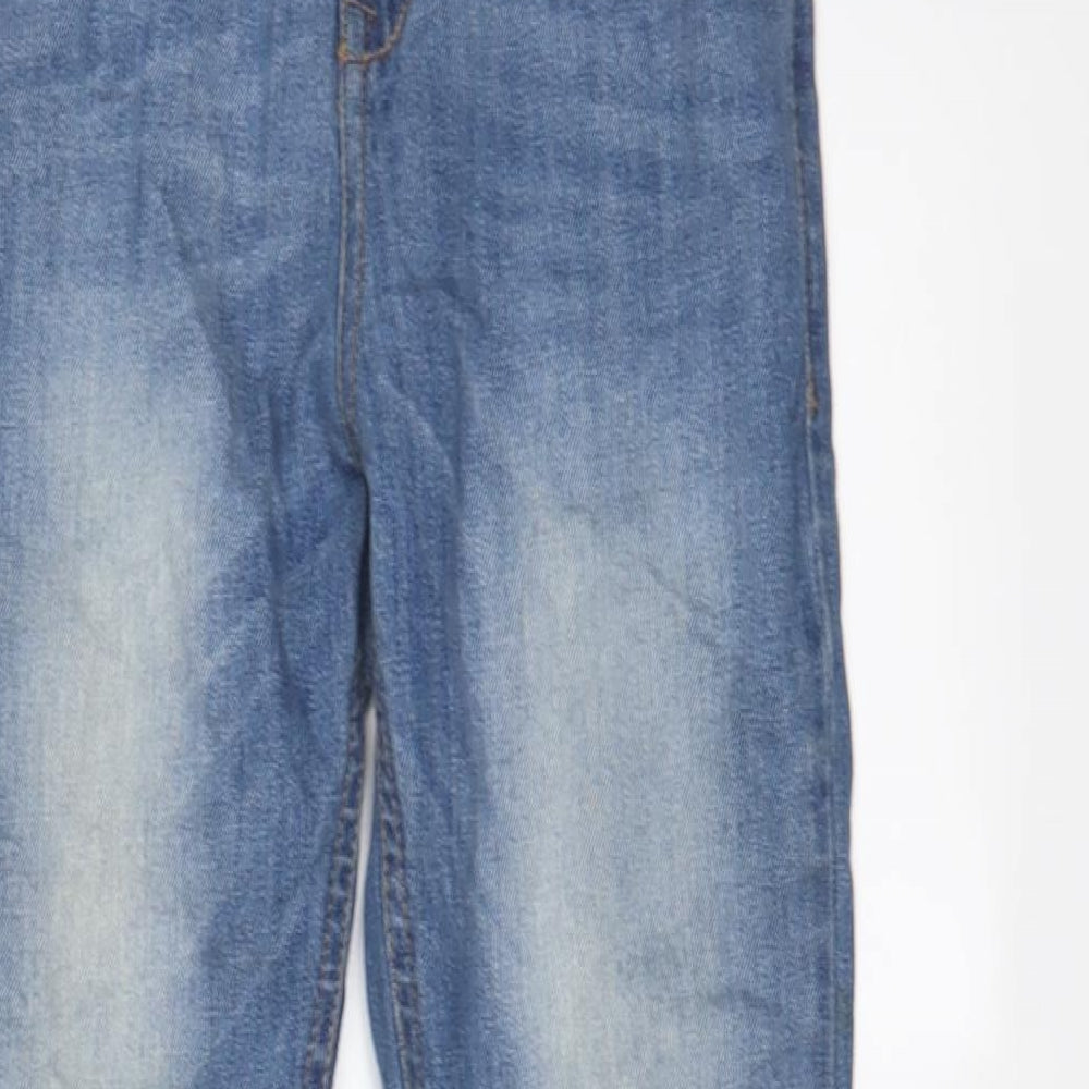 F&F Girls Blue Cotton Skinny Jeans Size 10-11 Years L25 in Regular Zip - Adjustable waist, Pockets