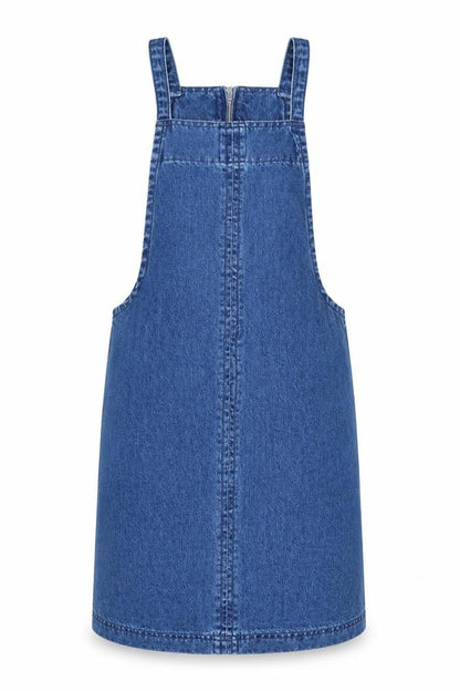 Matalan Womens Blue Cotton A-Line Size 10 Square Neck Zip