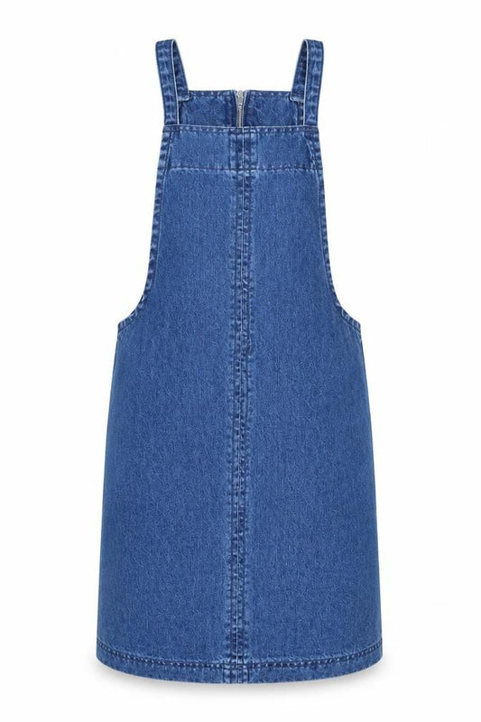 Matalan Womens Blue Cotton A-Line Size 10 Square Neck Zip