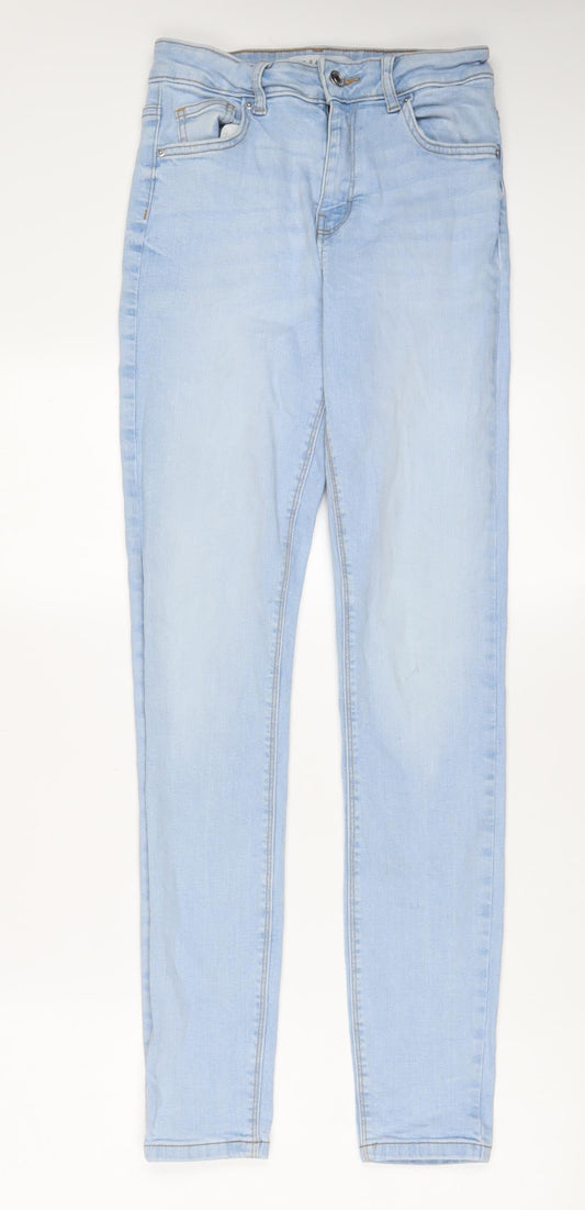 Denim & Co. Womens Blue Cotton Skinny Jeans Size 10 L29 in Regular Zip