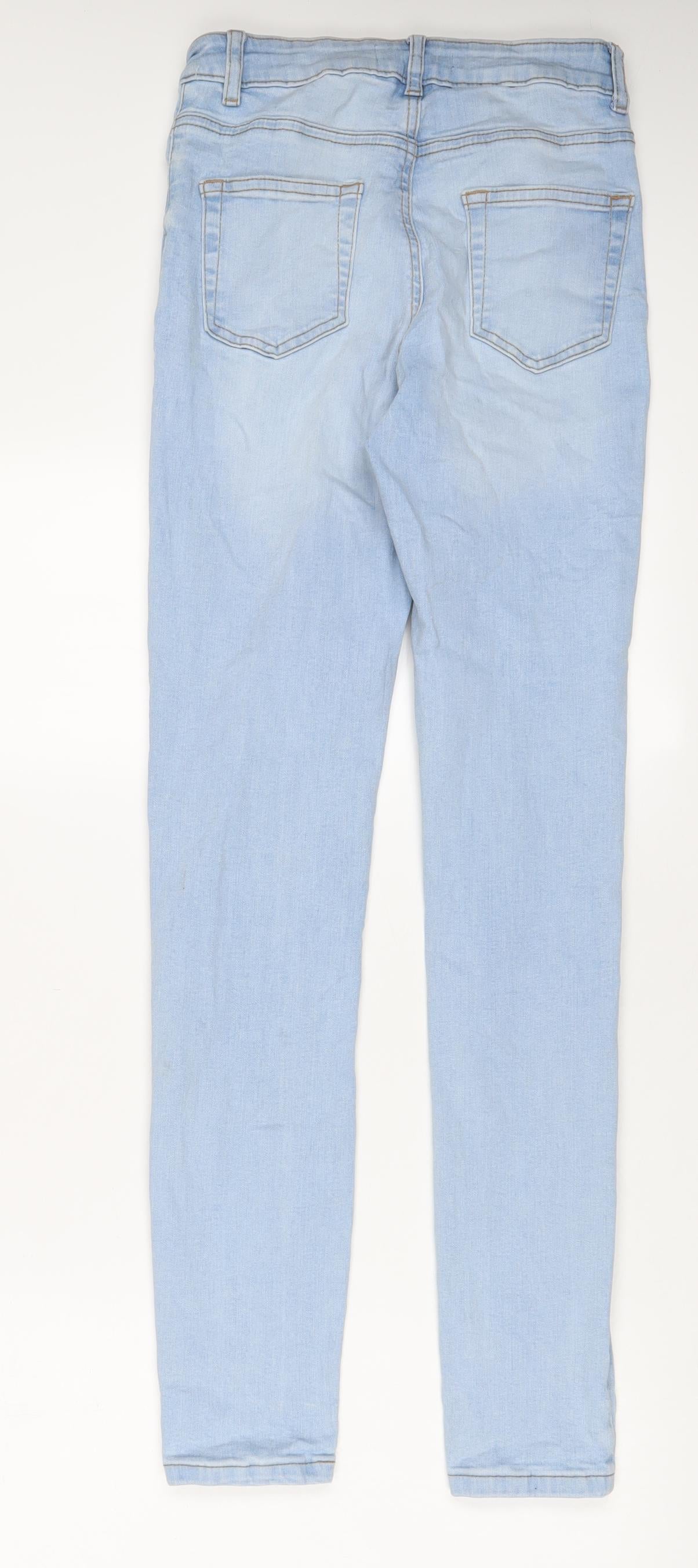 Denim & Co. Womens Blue Cotton Skinny Jeans Size 10 L29 in Regular Zip