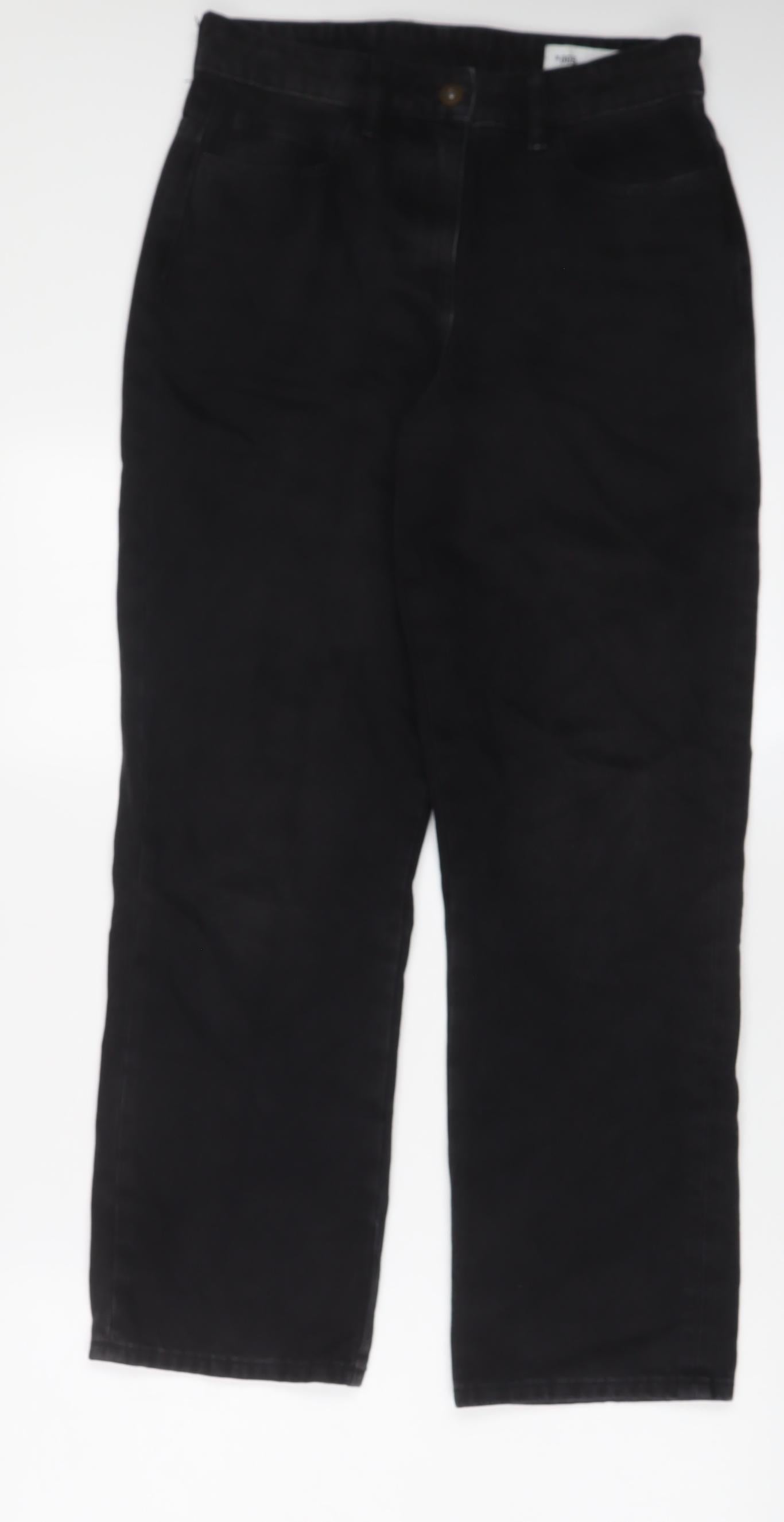 COLLUSION Womens Black Cotton Straight Jeans Size 28 in L30 in Regular Zip