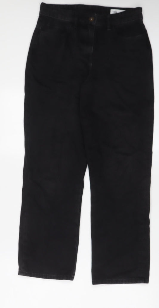 COLLUSION Womens Black Cotton Straight Jeans Size 28 in L30 in Regular Zip