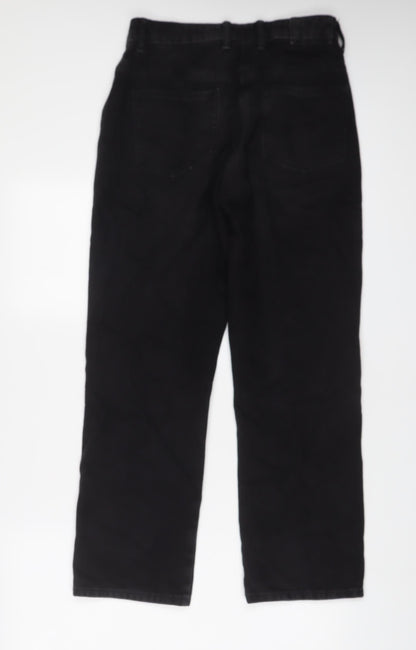 COLLUSION Womens Black Cotton Straight Jeans Size 28 in L30 in Regular Zip