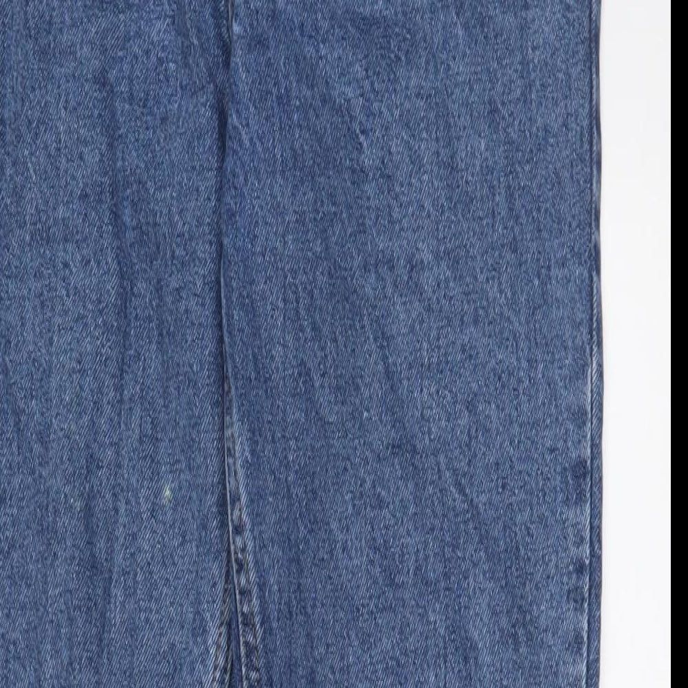Denim & Co. Womens Blue Cotton Straight Jeans Size 8 L29 in Regular Zip