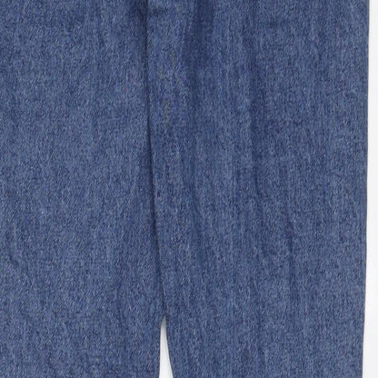 Denim & Co. Womens Blue Cotton Straight Jeans Size 8 L29 in Regular Zip