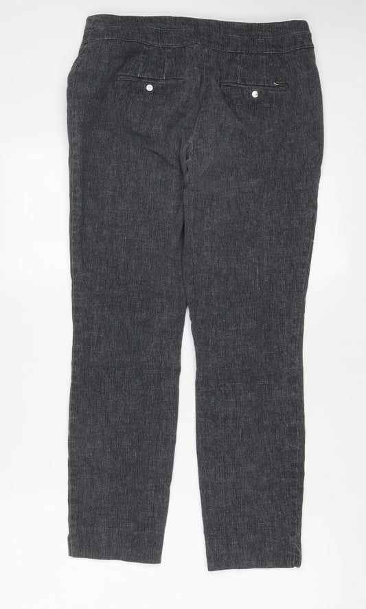 Per Una Womens Grey Cotton Skinny Jeans Size 12 L26 in Regular Zip