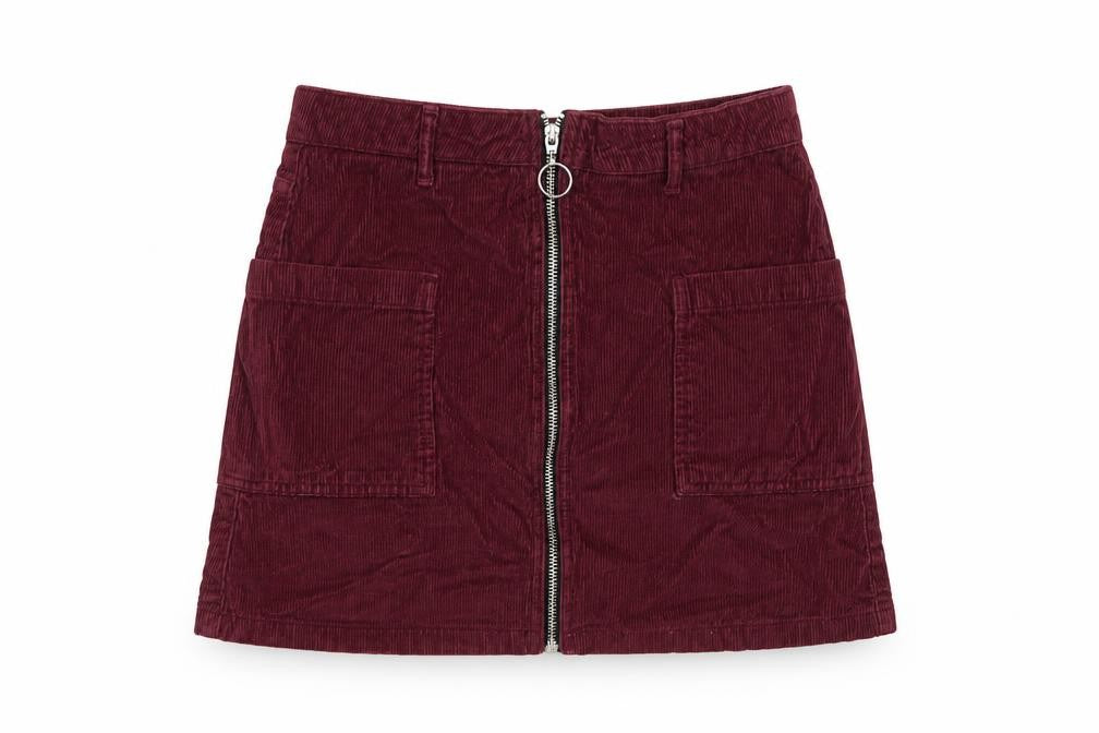 Womens UK Size 10 Topshop A-Line Corduroy Skirt