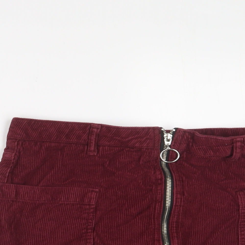 Womens UK Size 10 Topshop A-Line Corduroy Skirt