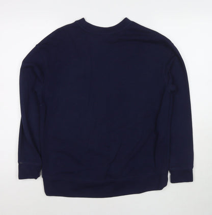 H&M Womens Blue Cotton Pullover Sweatshirt Size S Pullover - Flowers