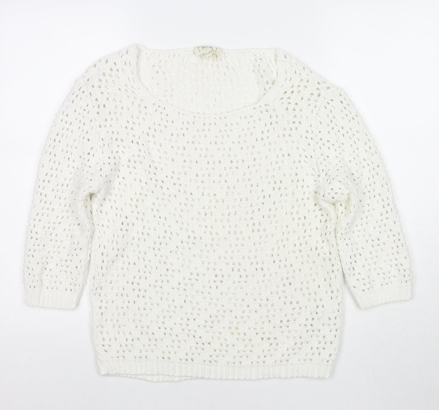 Womens UK Size 8 NEXT White Pullover Jumper