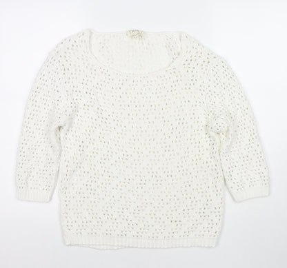 Womens UK Size 8 NEXT White Pullover Jumper