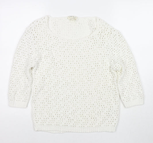 Womens UK Size 8 NEXT White Pullover Jumper