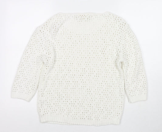 Womens UK Size 8 NEXT White Pullover Jumper