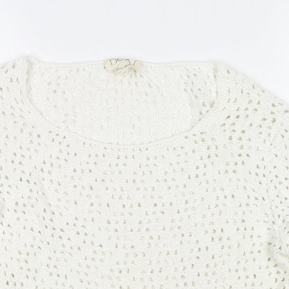 Womens UK Size 8 NEXT White Pullover Jumper