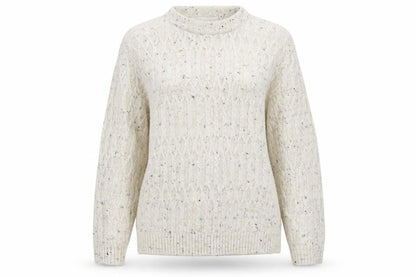 Classics Womens White Round Neck Acrylic Pullover Jumper Size L - Size L/XL