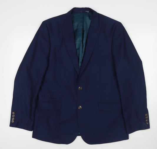 Mens UK Size 42 One Six 5ive Regular Blue Suit Jacket