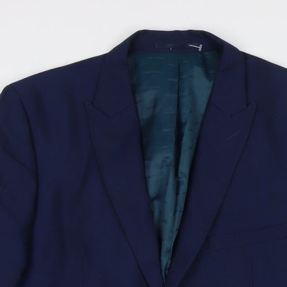 Mens UK Size 42 One Six 5ive Regular Blue Suit Jacket