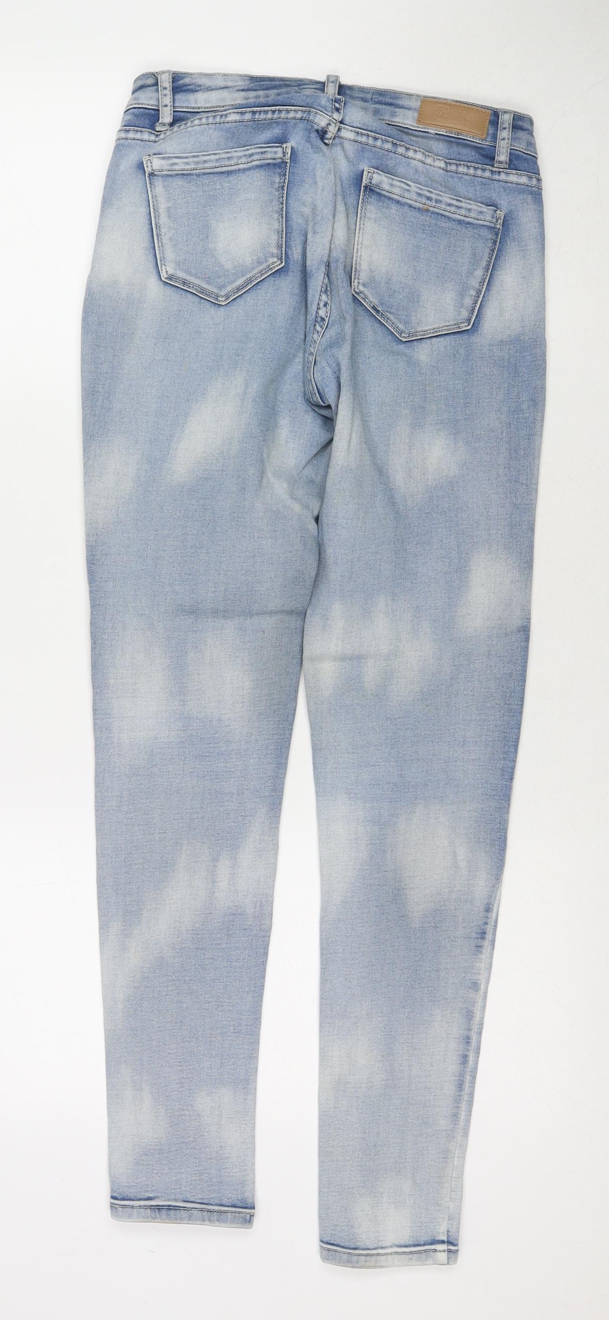 Womens UK Size S Toxik3 Regular Fit Skinny Blue Jeans