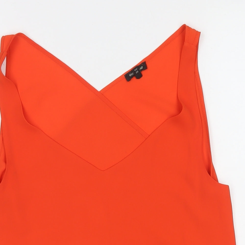 Womens UK Size 10 River Island Orange Basic Tank
