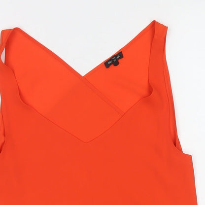 Womens UK Size 10 River Island Orange Basic Tank
