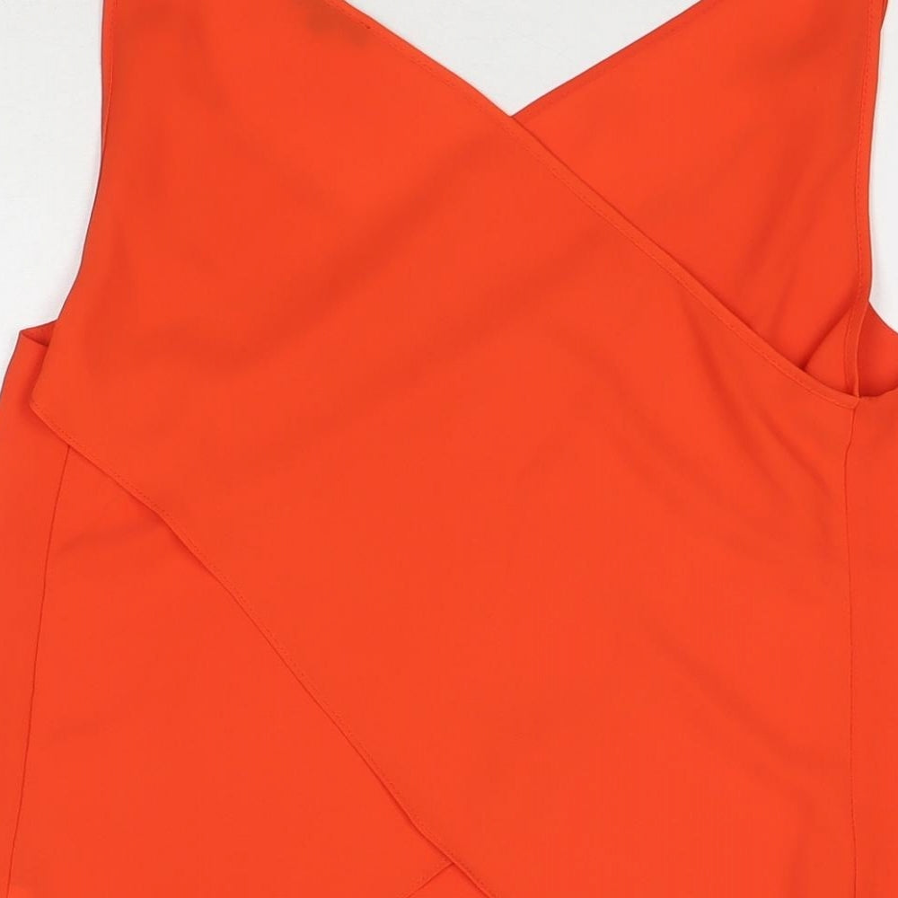 Womens UK Size 10 River Island Orange Basic Tank