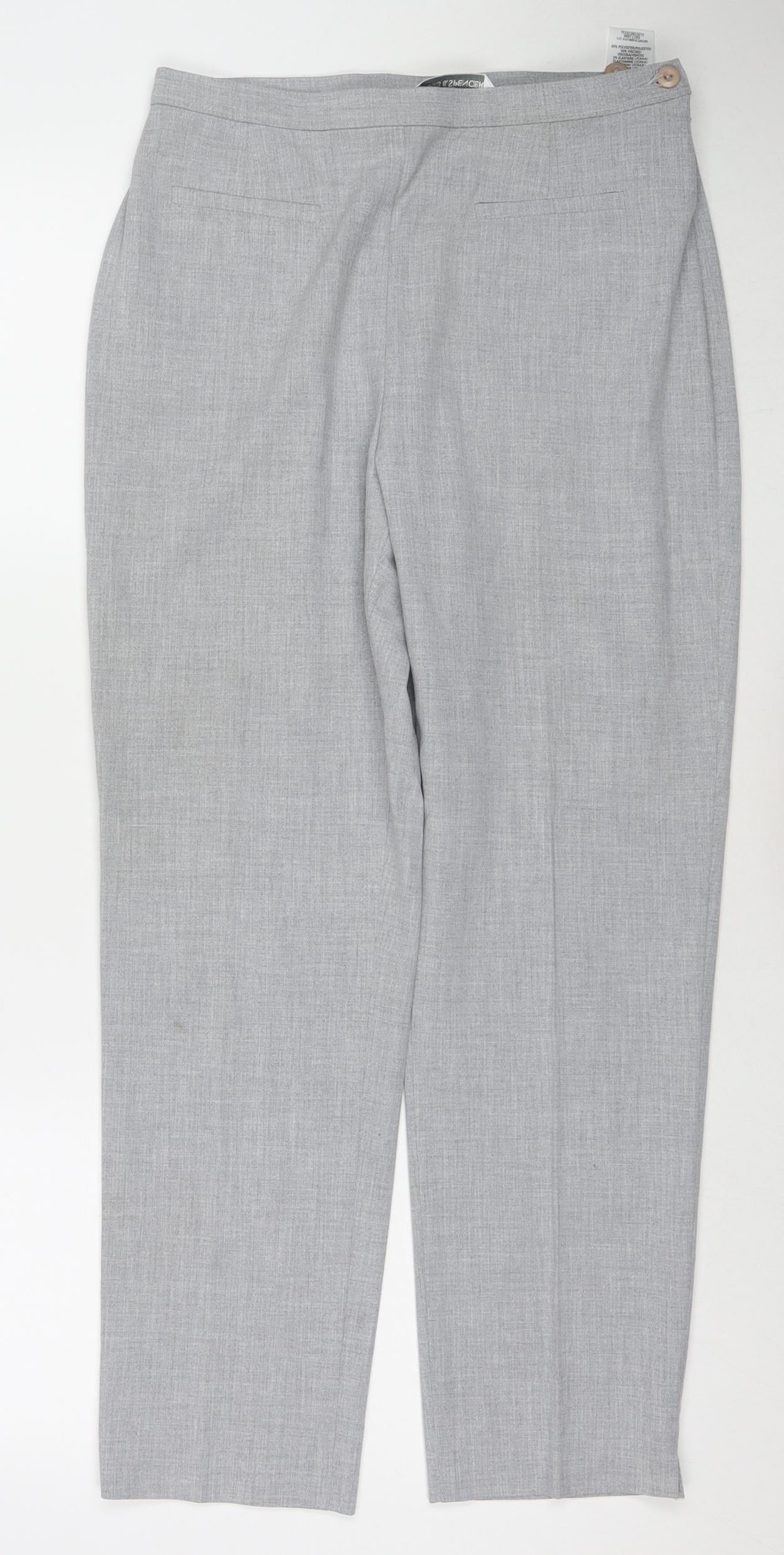 Womens UK Size 12 Marks and Spencer Regular Fit  Grey Trousers