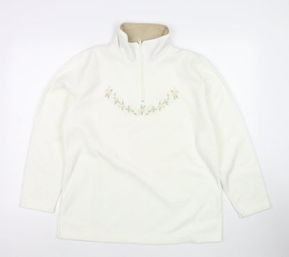 Millers Womens White Polyester Pullover Sweatshirt Size 12 Pullover