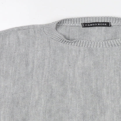 Womens UK Size 4 Cameo Rose Grey Pullover Jumper