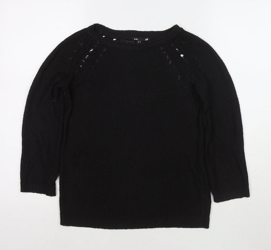 Womens UK Size XS H&M Black Pullover Jumper