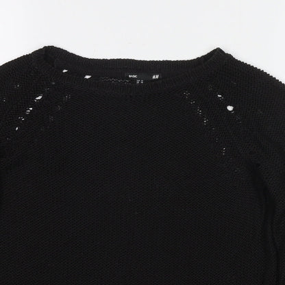 Womens UK Size XS H&M Black Pullover Jumper