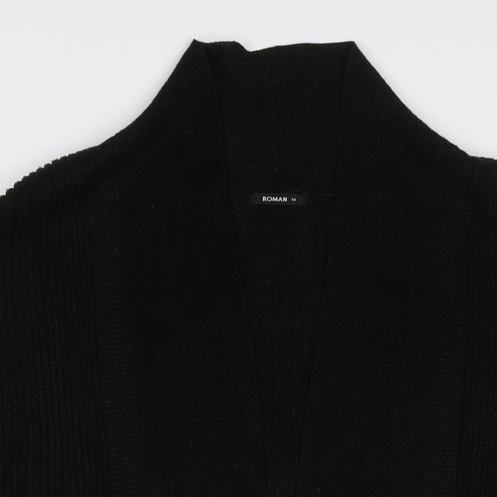 Womens UK Size 14 Roman Black Cape Jumper