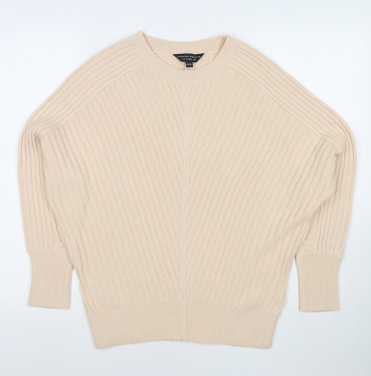 Womens UK Size 8 Dorothy Perkins Beige Pullover Jumper