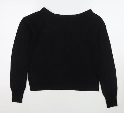 Womens UK Size 6 Missguided Black Pullover Jumper