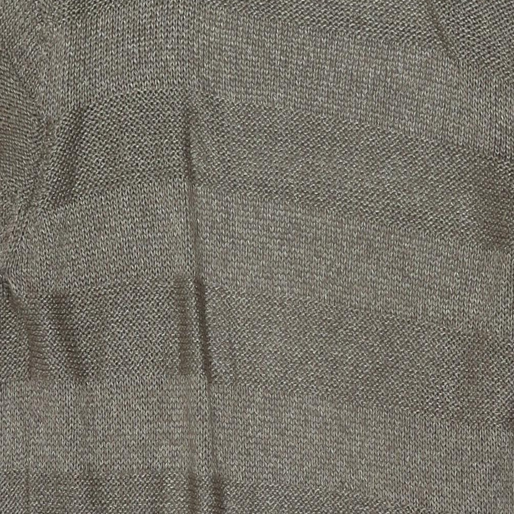 M&Co Womens Beige V-Neck Acrylic Cardigan Jumper Size XL