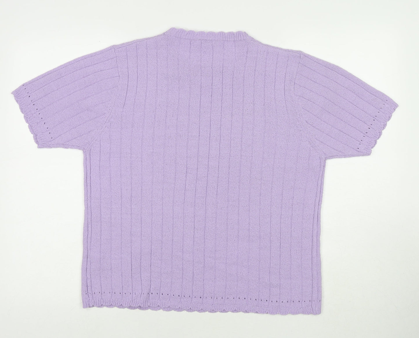 Berkertex Womens Purple Acrylic Basic Polo Size 14 Round Neck - Size 14-16