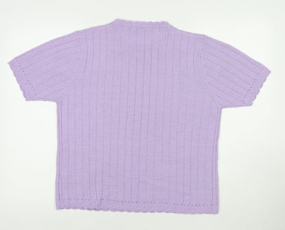 Berkertex Womens Purple Acrylic Basic Polo Size 14 Round Neck - Size 14-16