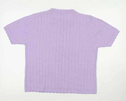 Berkertex Womens Purple Acrylic Basic Polo Size 14 Round Neck - Size 14-16