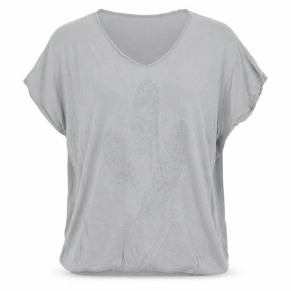 Womens UK Size S Frank Usher Grey Tunic T-Shirt